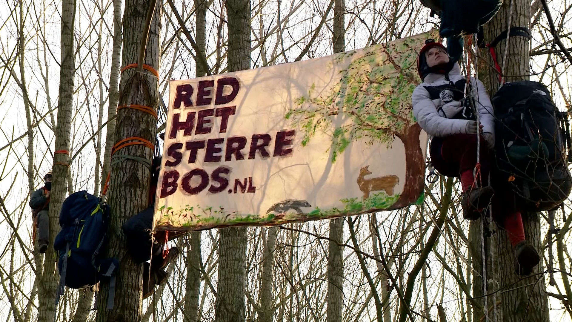 Environmental activists protest at Dutch Tata Steel plant